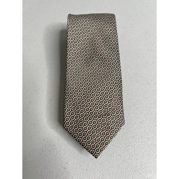 Perry Ellis Portfolio Brown Geometric Pattern Designer Tie NWT - Picture 1 of 7